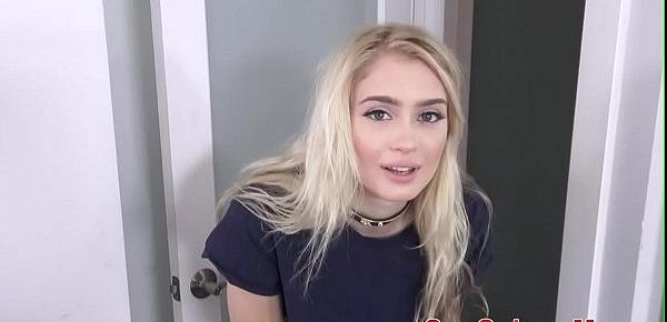  Horny blonde teen plowed doggystyle